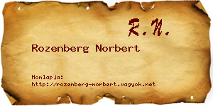 Rozenberg Norbert névjegykártya